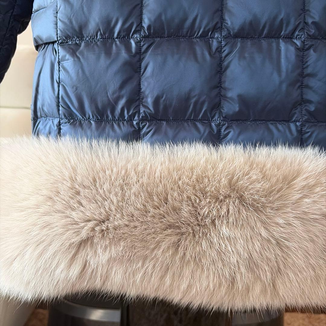 タイオン　エクストラ ダウンジャケット3way ネイビー L ファー付き