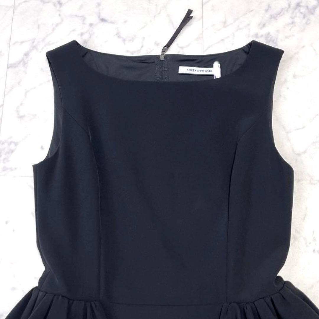 極美品✨フォクシーニューヨーク 現行 サイドギャザードレス フレアワンピース