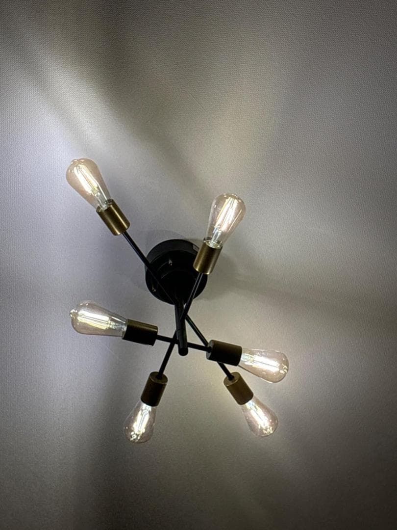 共同照明 シーリングライト 6灯 LEDフィラメント電球 調光調色 60W形6a