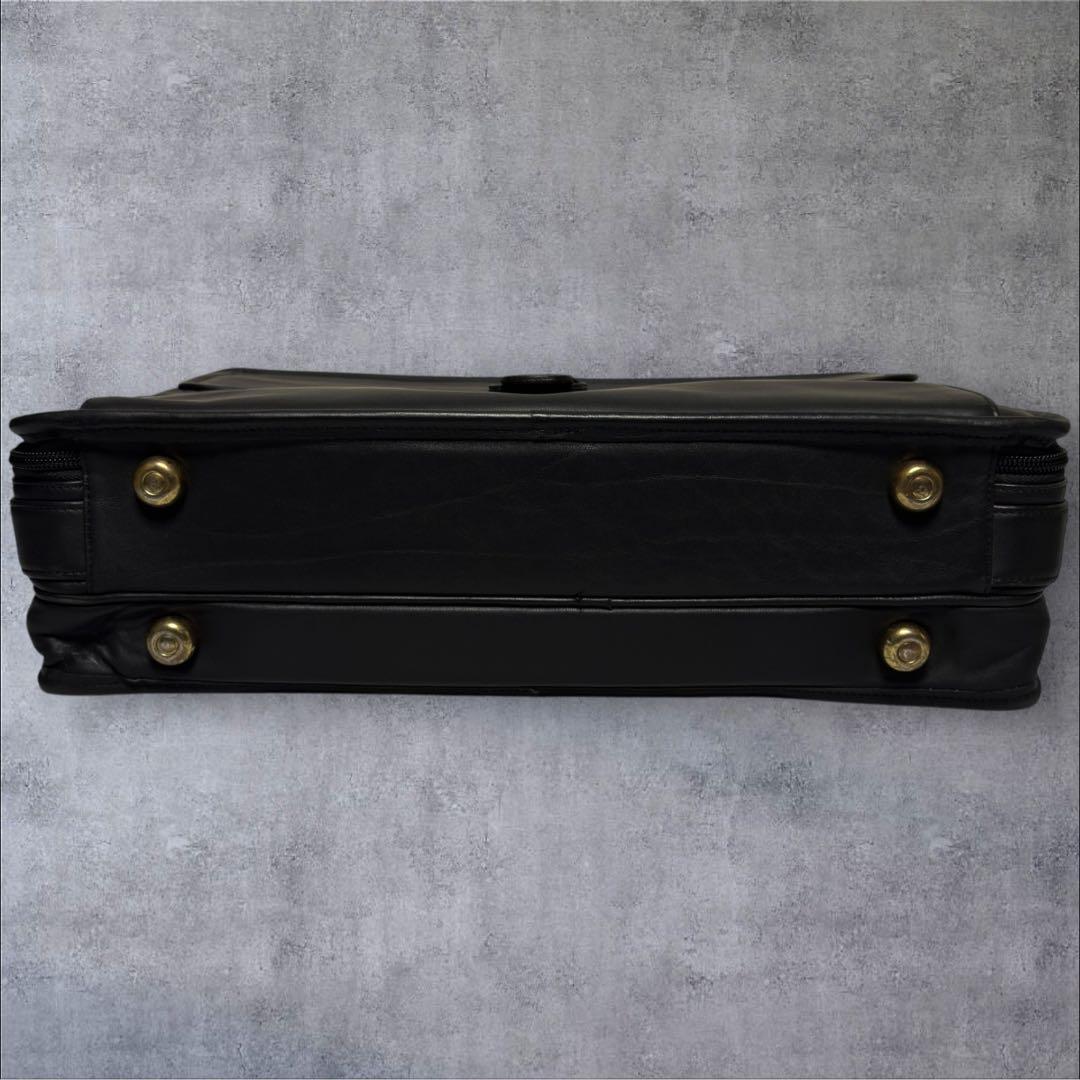 C622/コーチ COACH ビジネスバッグ ブリーフケース 黒 レザー