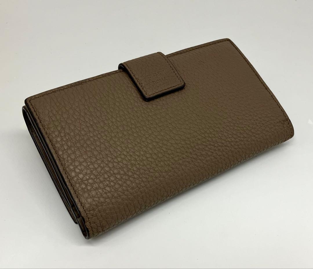 ⭐️ 美品 フェンディ ピーカブー レザー 二つ折り 長財布 グレー 鑑定済