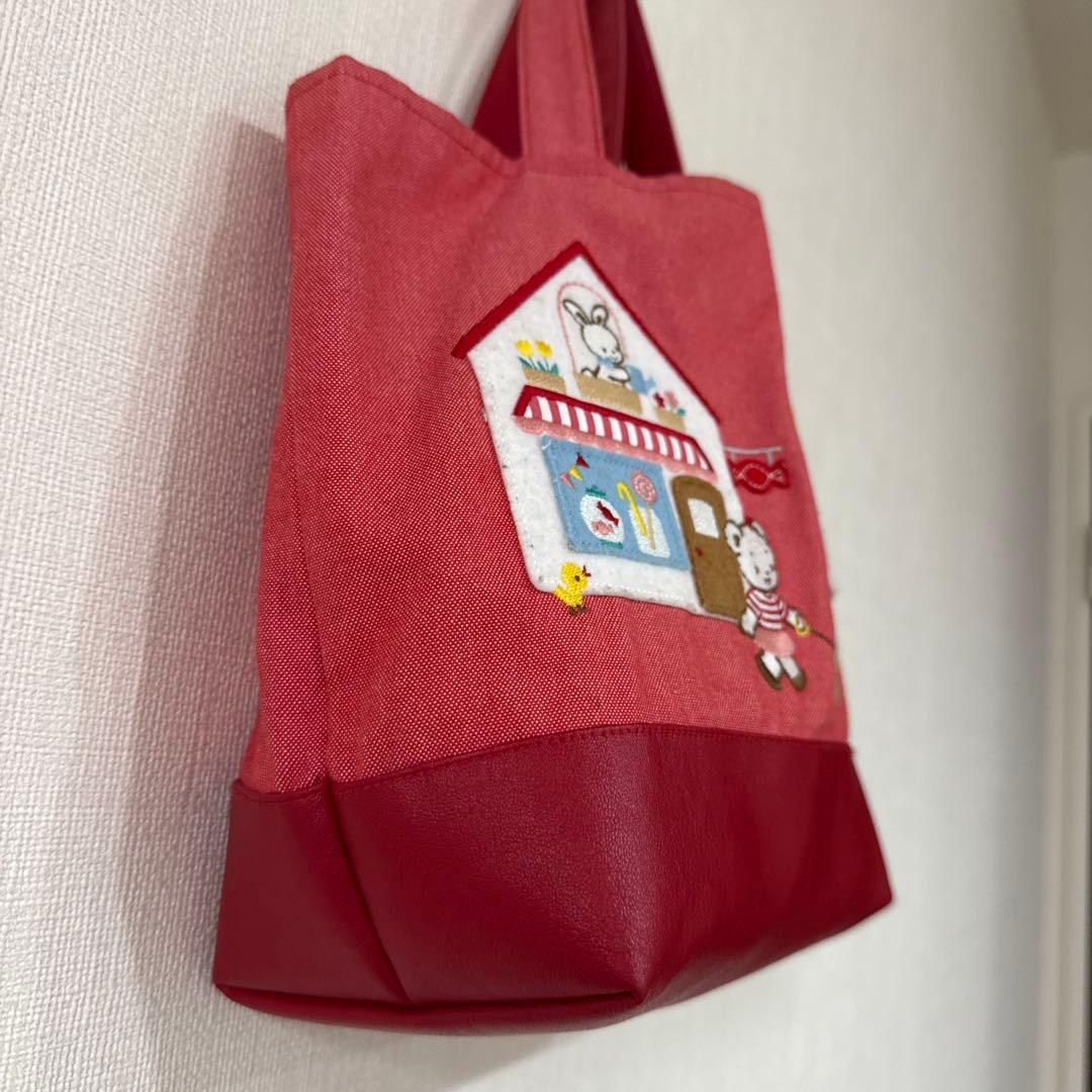 ファミリアトートバッグ 赤