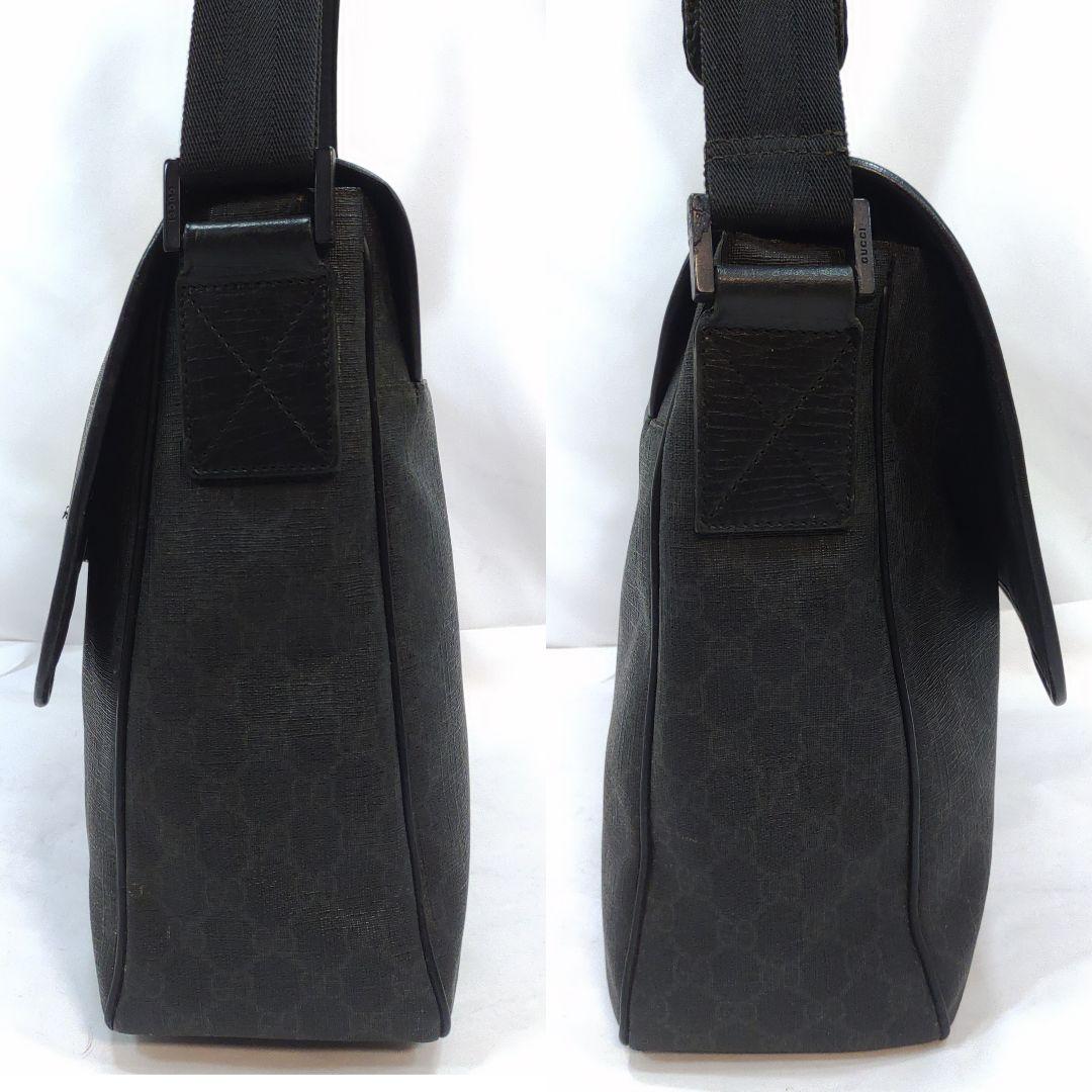 グッチ メッセンジャーバッグ レザー PVC A4可 GG柄 ブラック