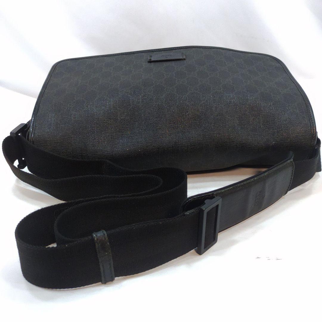 グッチ メッセンジャーバッグ レザー PVC A4可 GG柄 ブラック