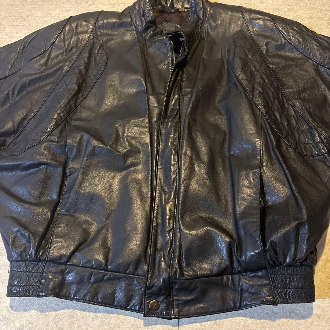 80s vintage 革ジャン レザージャケット 牛革 ショート丈