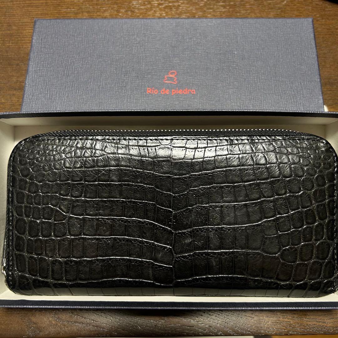 日本製　クロコダイル 長財布 ブラック　定価14万円
