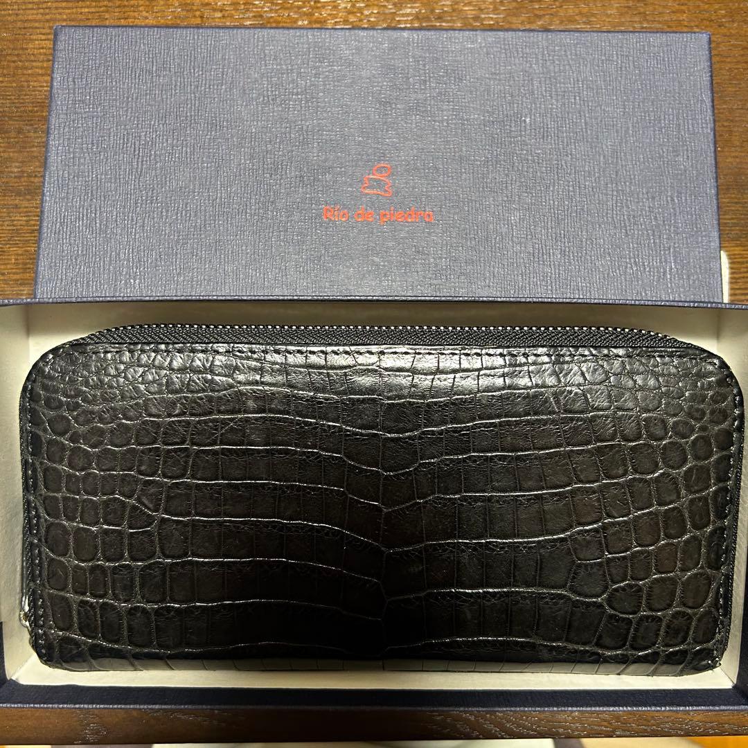 日本製　クロコダイル 長財布 ブラック　定価14万円