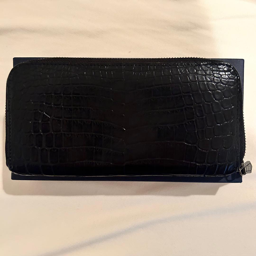 日本製　クロコダイル 長財布 ブラック　定価14万円