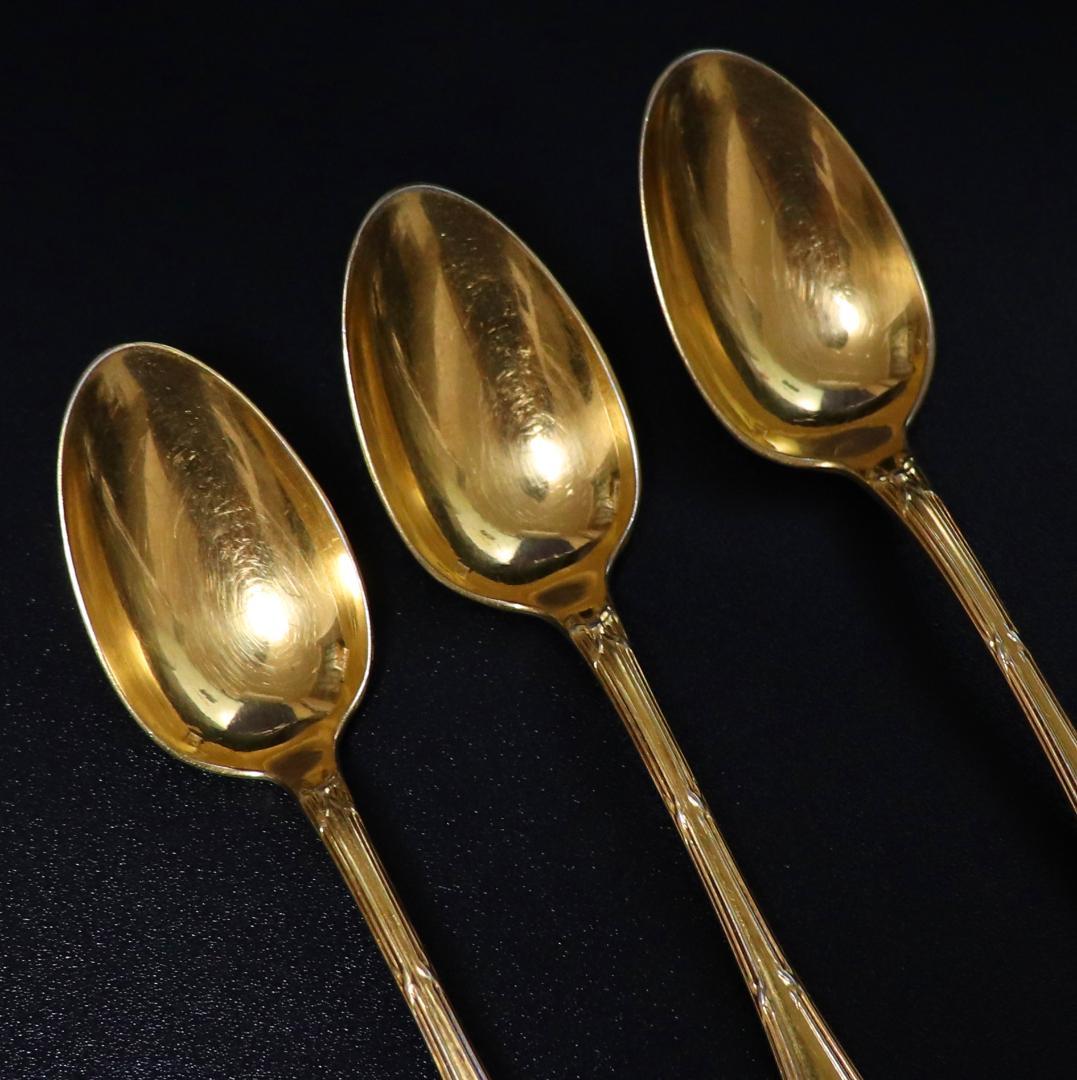 クリストフル 最上級 24金プレート 希少 リュバン リボン モカスプーン 3本