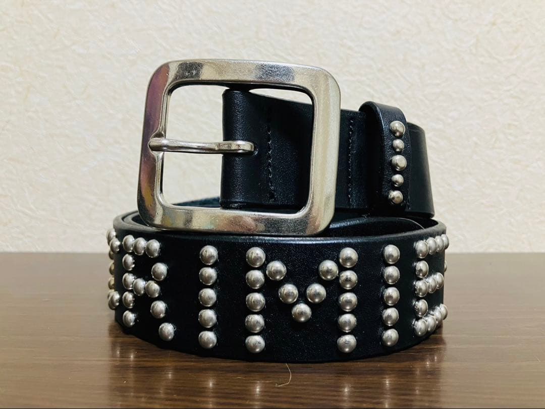 【美品】CRIME クライミー　スタッズベルト　レザーベルト　ブラック