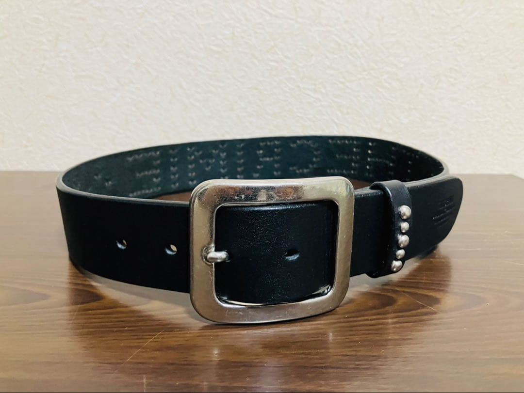 【美品】CRIME クライミー　スタッズベルト　レザーベルト　ブラック