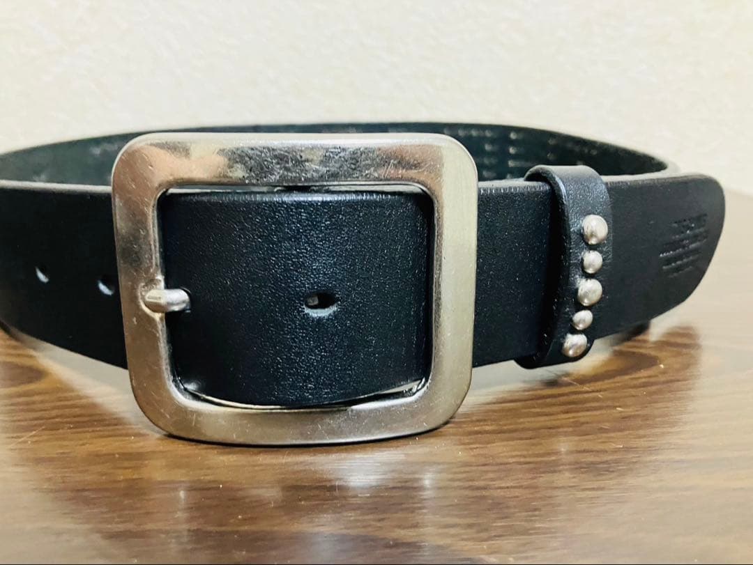 【美品】CRIME クライミー　スタッズベルト　レザーベルト　ブラック