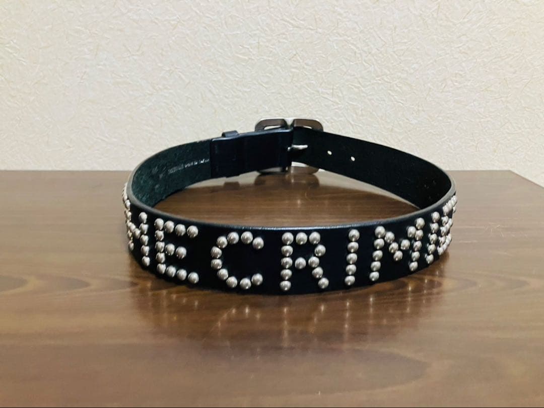 【美品】CRIME クライミー　スタッズベルト　レザーベルト　ブラック