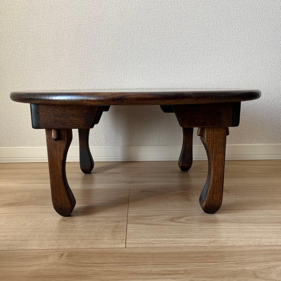 家具工房芽生★小さなちゃぶ台60Φ★クリ材猫脚