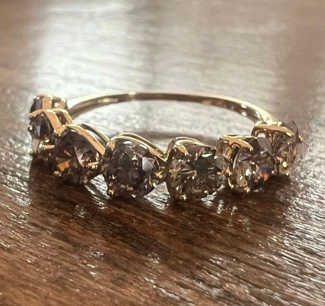 リナコ品です！K18YG ブラウンダイヤ2.00ct コニャックカラー