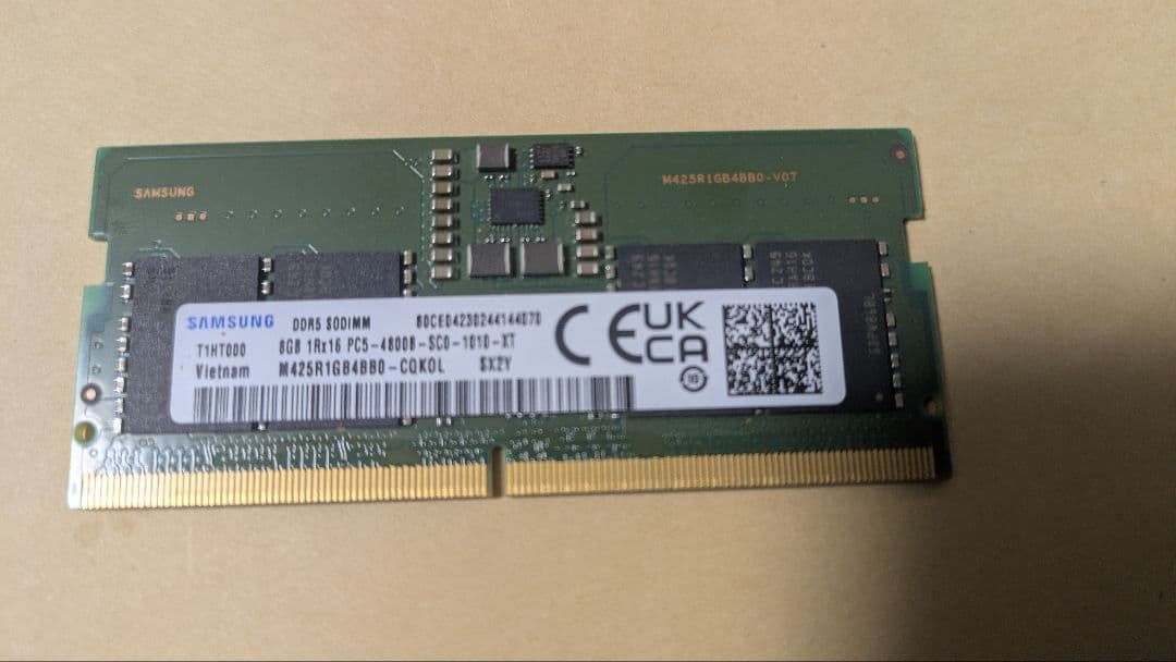 SAMSUNG DDR5 SODIMM 8GB PC5-4800 ノート用メモリ