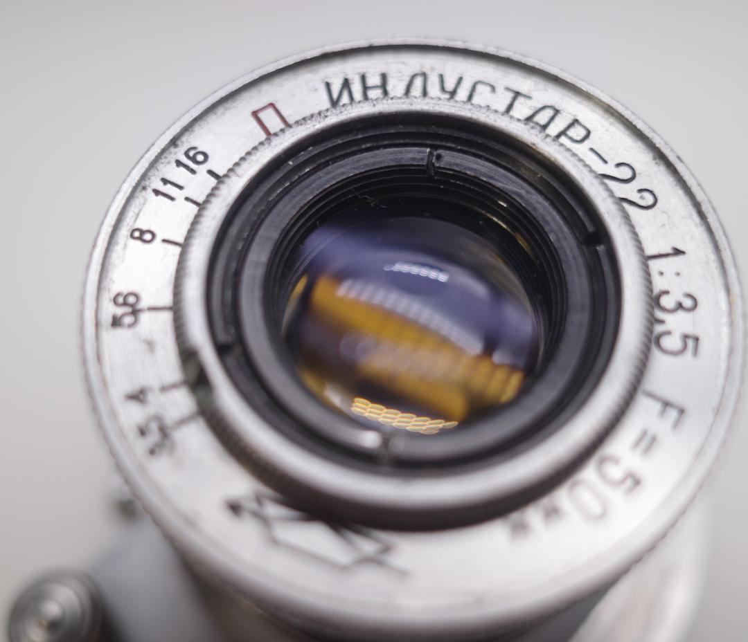 18　希少【RED P】 美品　沈胴式オールドレンズ インダスター22　L39