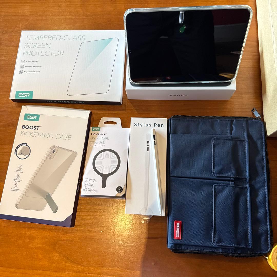 【ほぼ未使用】iPad mini 7 ケースペン　保護フィルム　バックケース2種