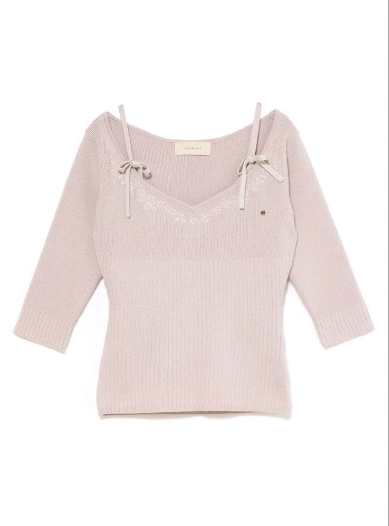 【新品タグ付き】Bella embroidery set tops pink