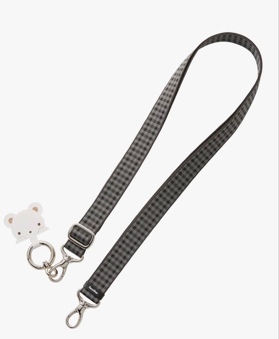 ファミリア　ショルダーストラップ　黒系ファミリアチェック