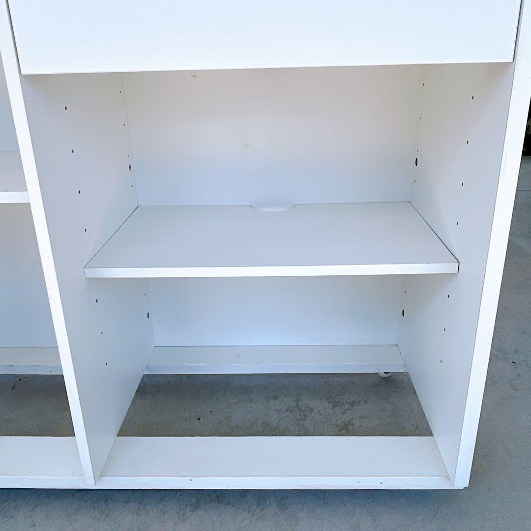 レジカウンター　キャッシャーカウンター　レジ台　店舗什器　白　キャスター付き