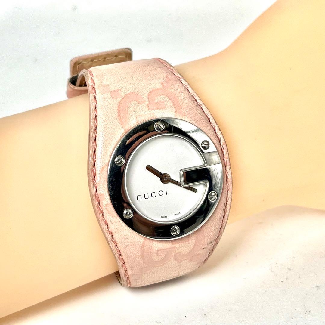 kankanGUCCI グッチ バンデュー 104 シマ文字盤 腕時計
