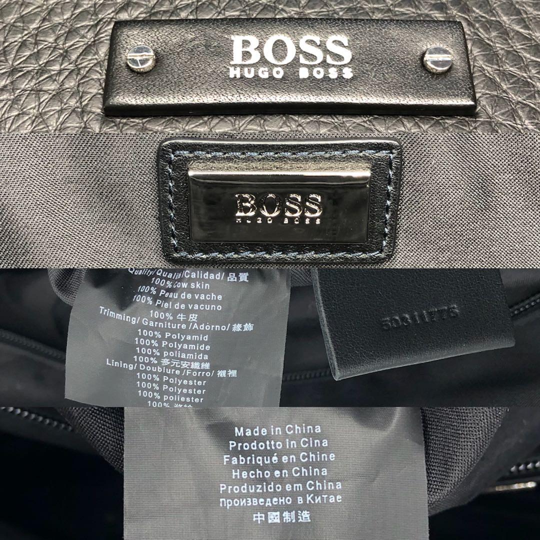 未使用級 ヒューゴボス メッセンジャーバッグ A4 ビジネス シボ革 ブラック