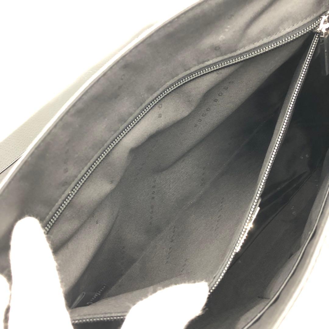 未使用級 ヒューゴボス メッセンジャーバッグ A4 ビジネス シボ革 ブラック