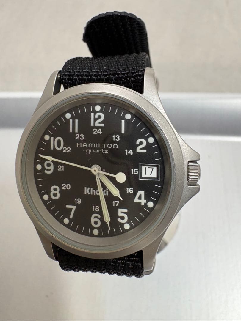 【稼働品】ハミルトン カーキ 9445B ブラック文字盤 ビンテージ