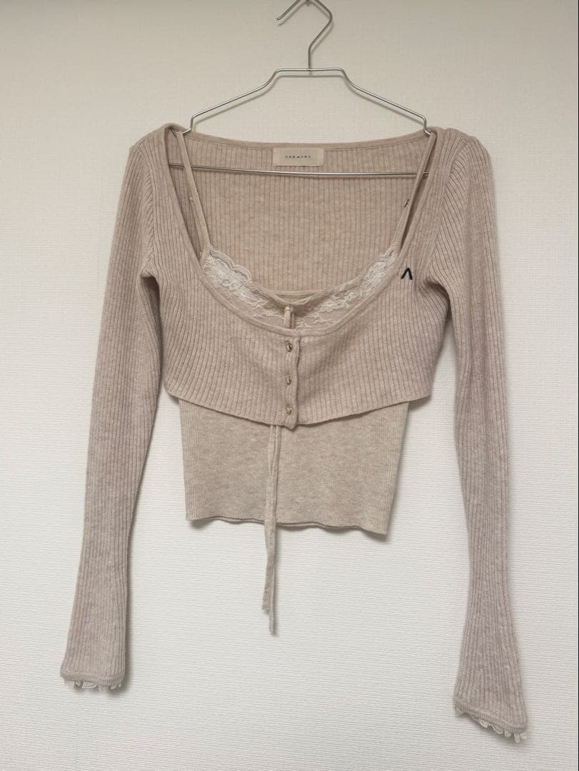 トップス andmary Brenda lace knit set