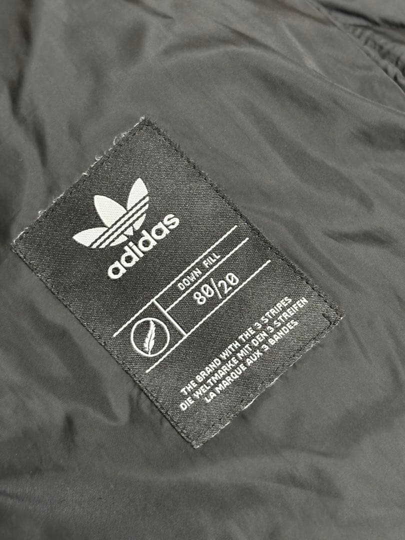 adidas アディダス ダウンジャケット ベロア　総柄 ゴールド　L