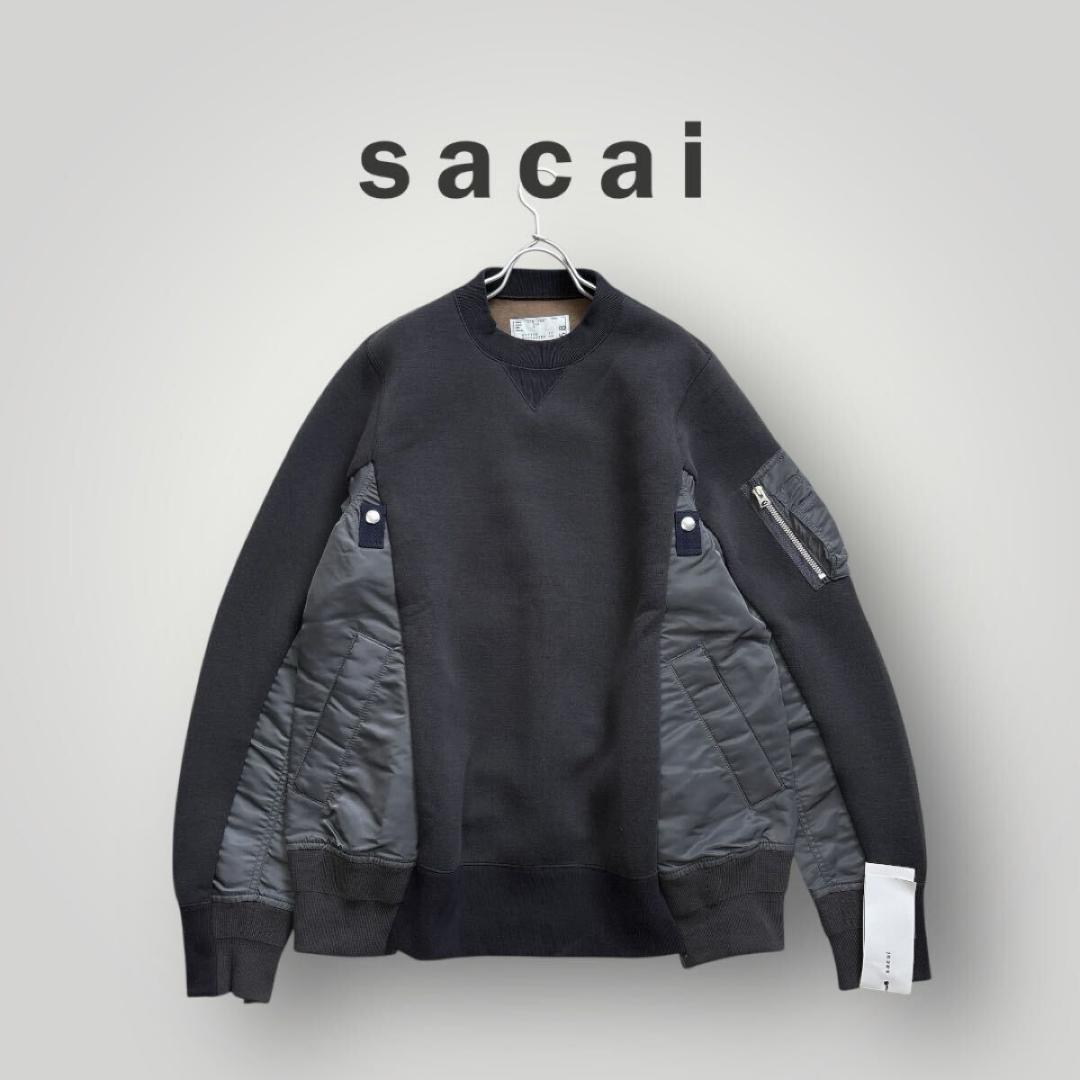 [タグ付 未使用品] sacai ドッキング スウェット グレー