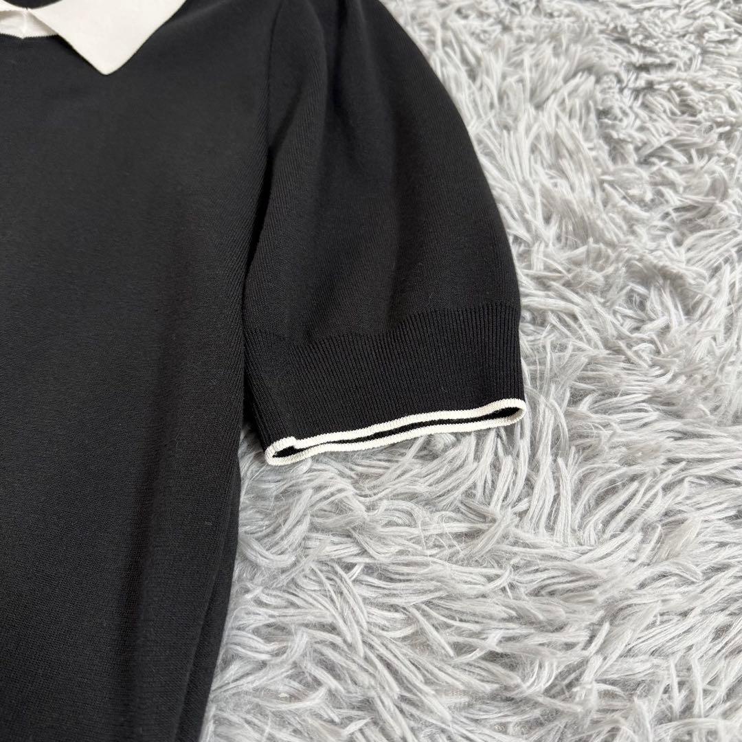 美品✨’21年 フォクシー 白襟ニットトップ コレット 雑誌掲載 ブラック