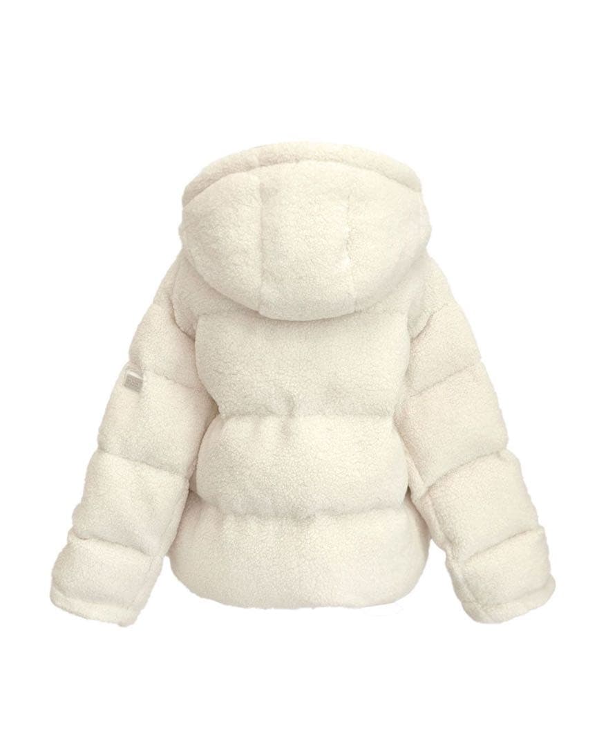 ミシェルマカロン フード付きホワイトダウンジャケット