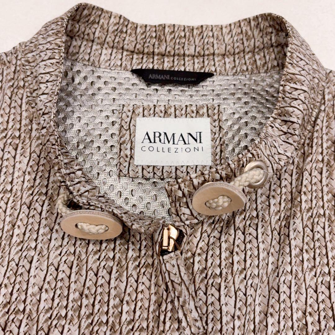 極美品 ARMANI COLLEZIONI ベージュ系 ジャケット ヘビ柄 L