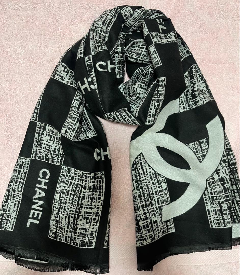 未使用 ビッグCCマーク CHANEL ノベルティ マフラー ブラック ストール