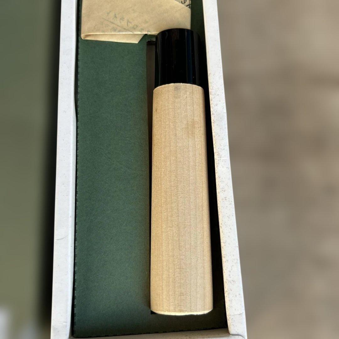 SS三枚打 菜切 出羽鋼/P口輪・朴柄 165mm 栄祥三郎作