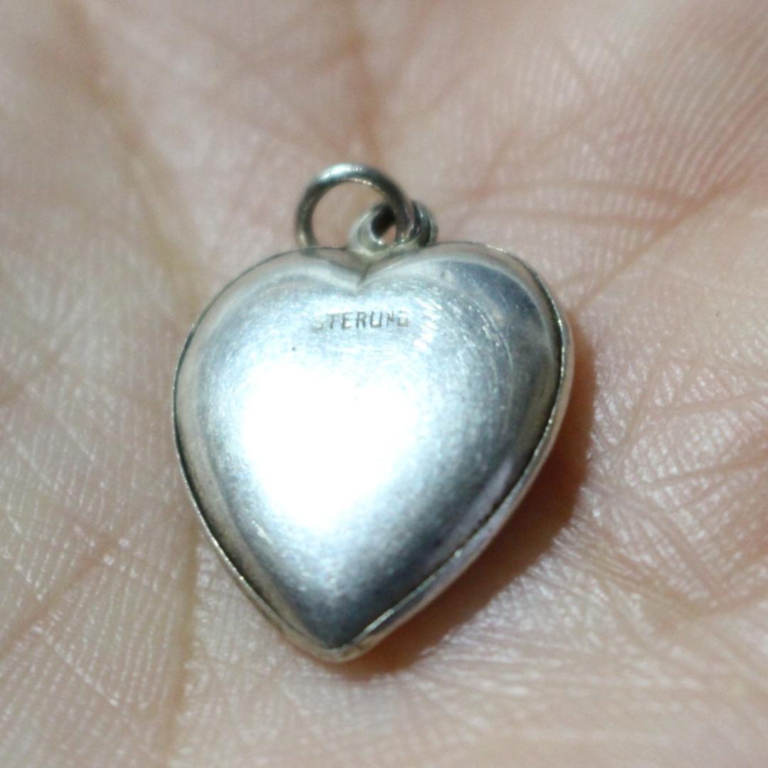 30s　スウィートハートジュエリー　WW2　シルバー　ダブルハート　両想い