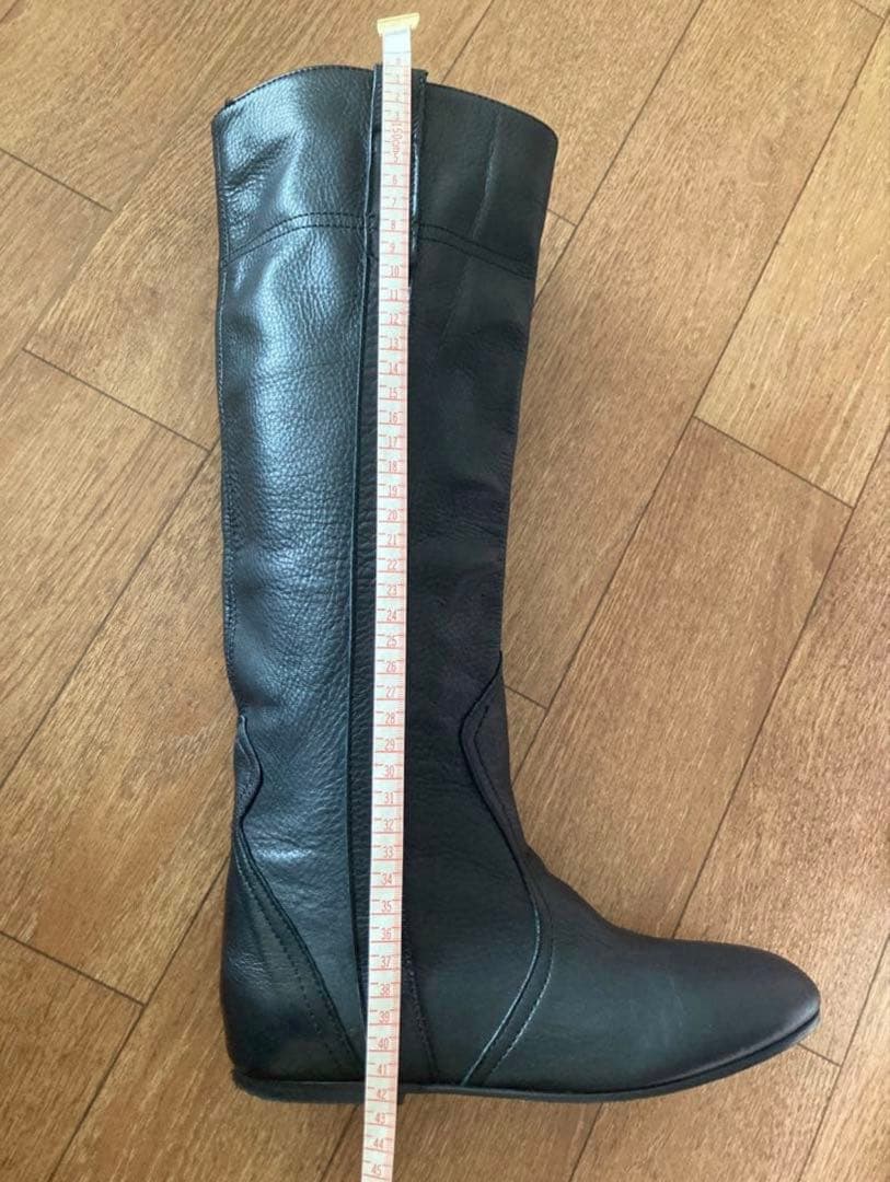ファビオルスコーニ フラットロングブーツ 黒