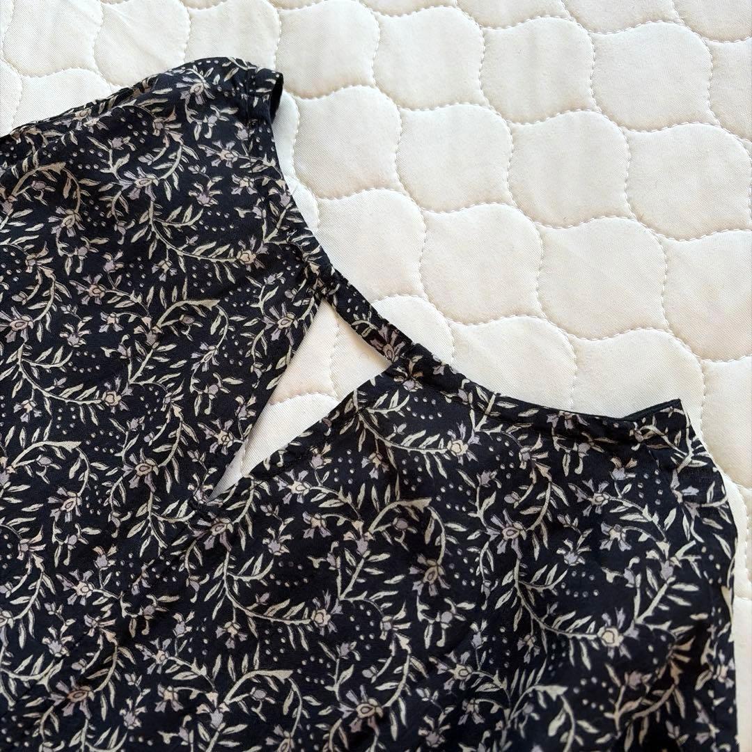 【24SS美品】BEARDSLEY プリントギャザーワンピース　ブラック