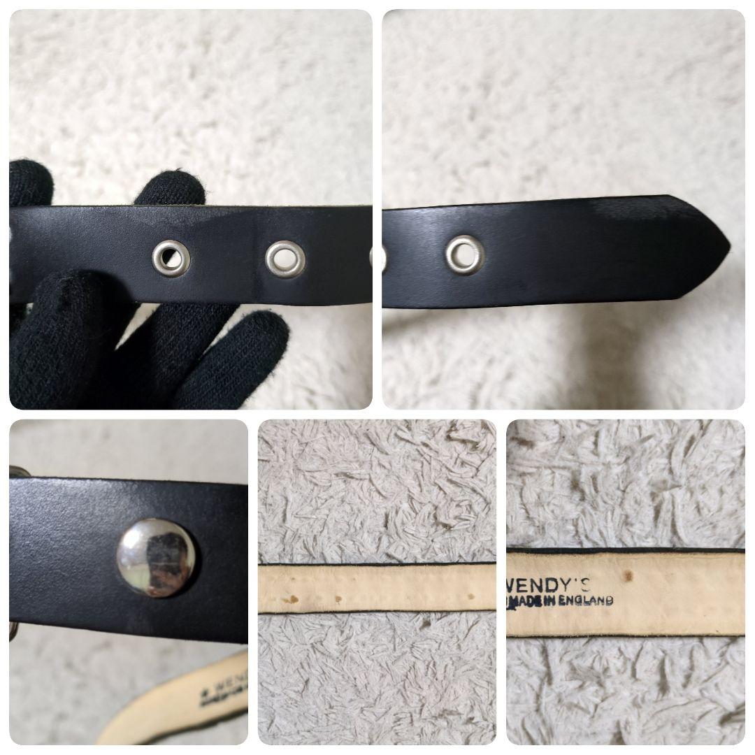 WENDY'S LONDON製 2連 Lサイズ ピラミッドスタッズ ベルト 黒