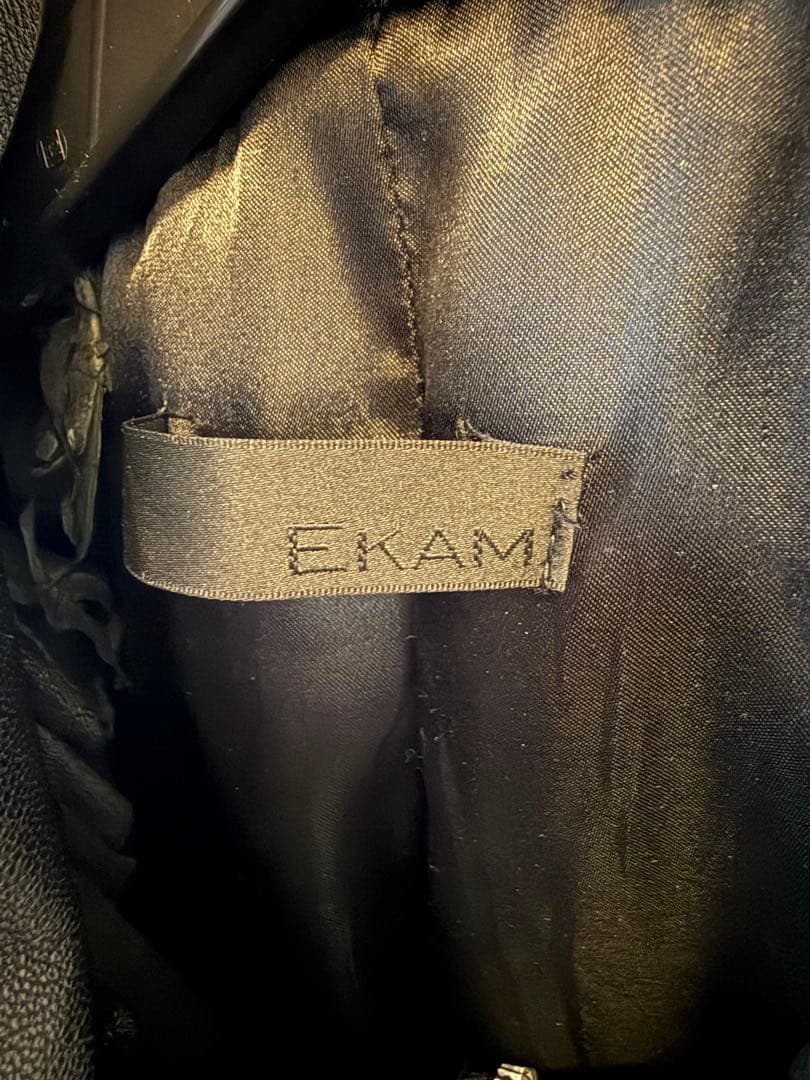 EKAM 黒 レザージャケット ダブルジッパー