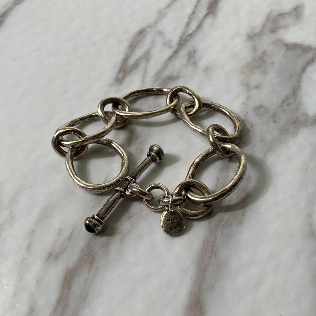 VELATTI リングブレスレット スペイン製 シルバー オニキス Tバー.