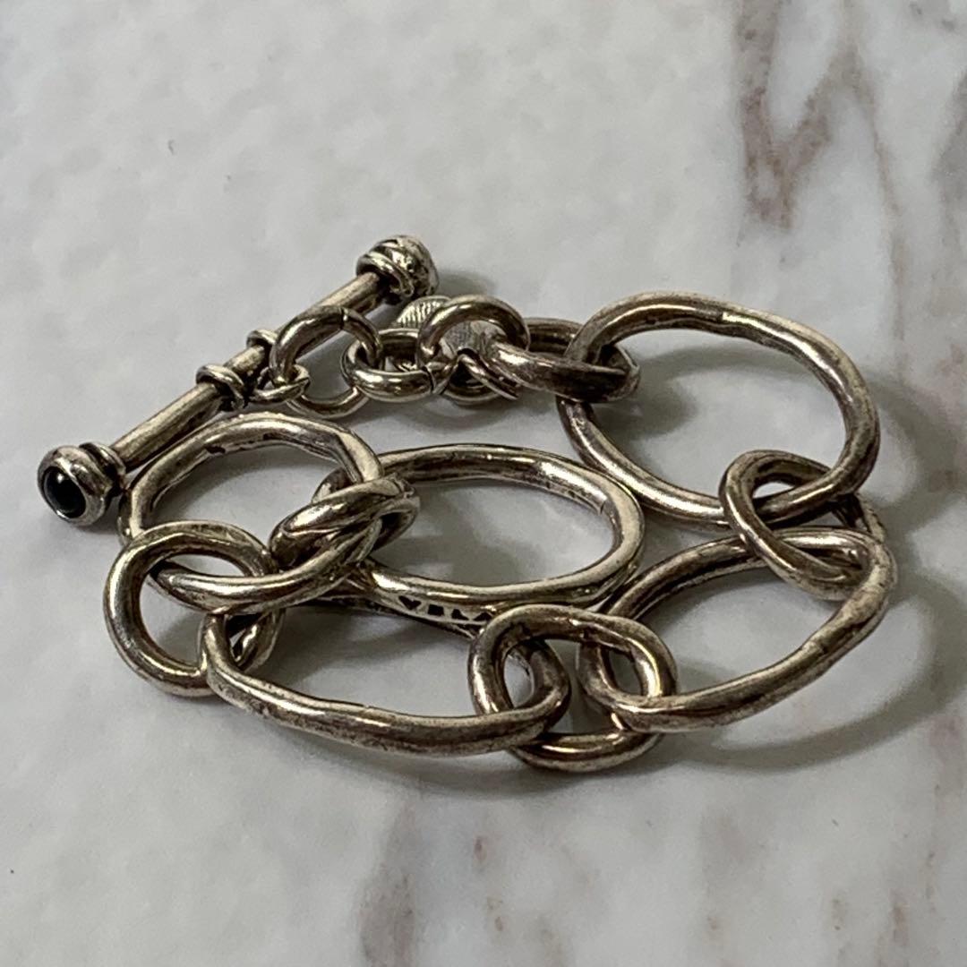 VELATTI リングブレスレット スペイン製 シルバー オニキス Tバー.