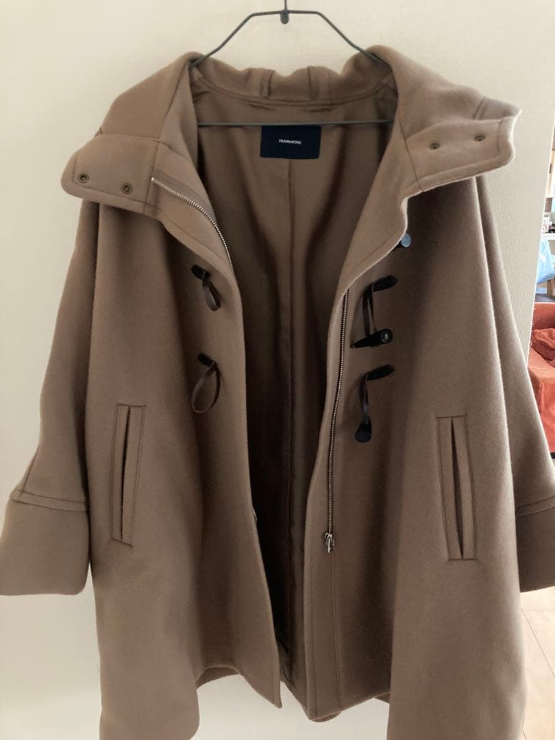 framework メルトンダッフルポンチョコート