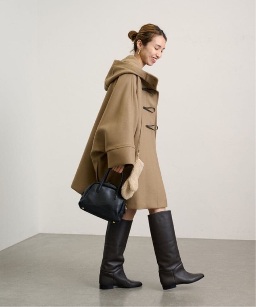 framework メルトンダッフルポンチョコート