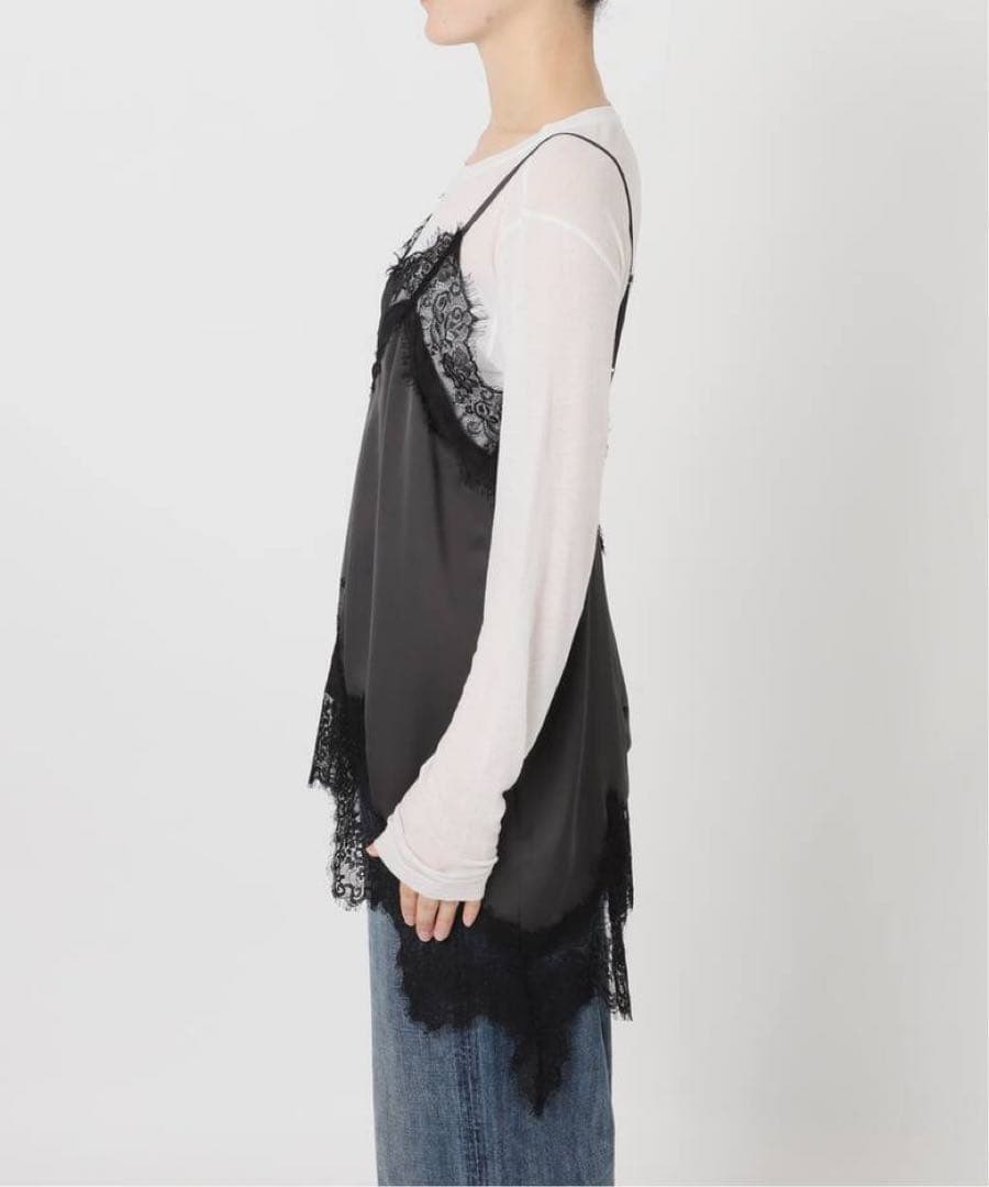 新品★Spick and Span レースサテンチュニックキャミソール　グレー