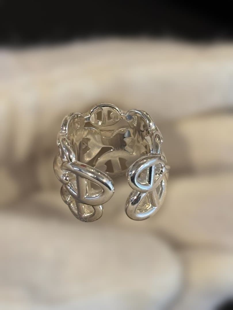 エルメス 50 アンシェネGM シェーヌダンクルリング　指輪