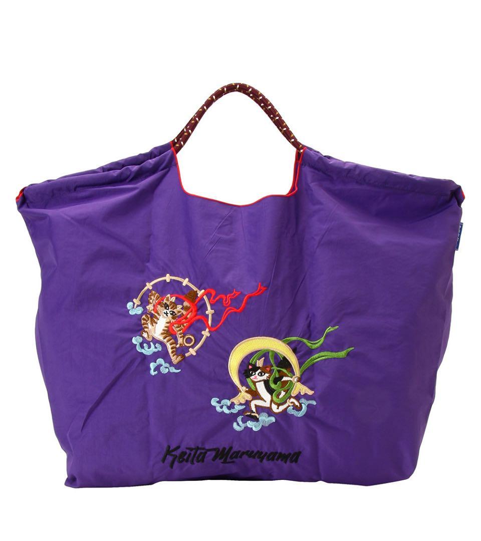 【未開封】ケイタマルヤマ　ボール&チェーン　猫風神雷神　エコバッグ　Lサイズ