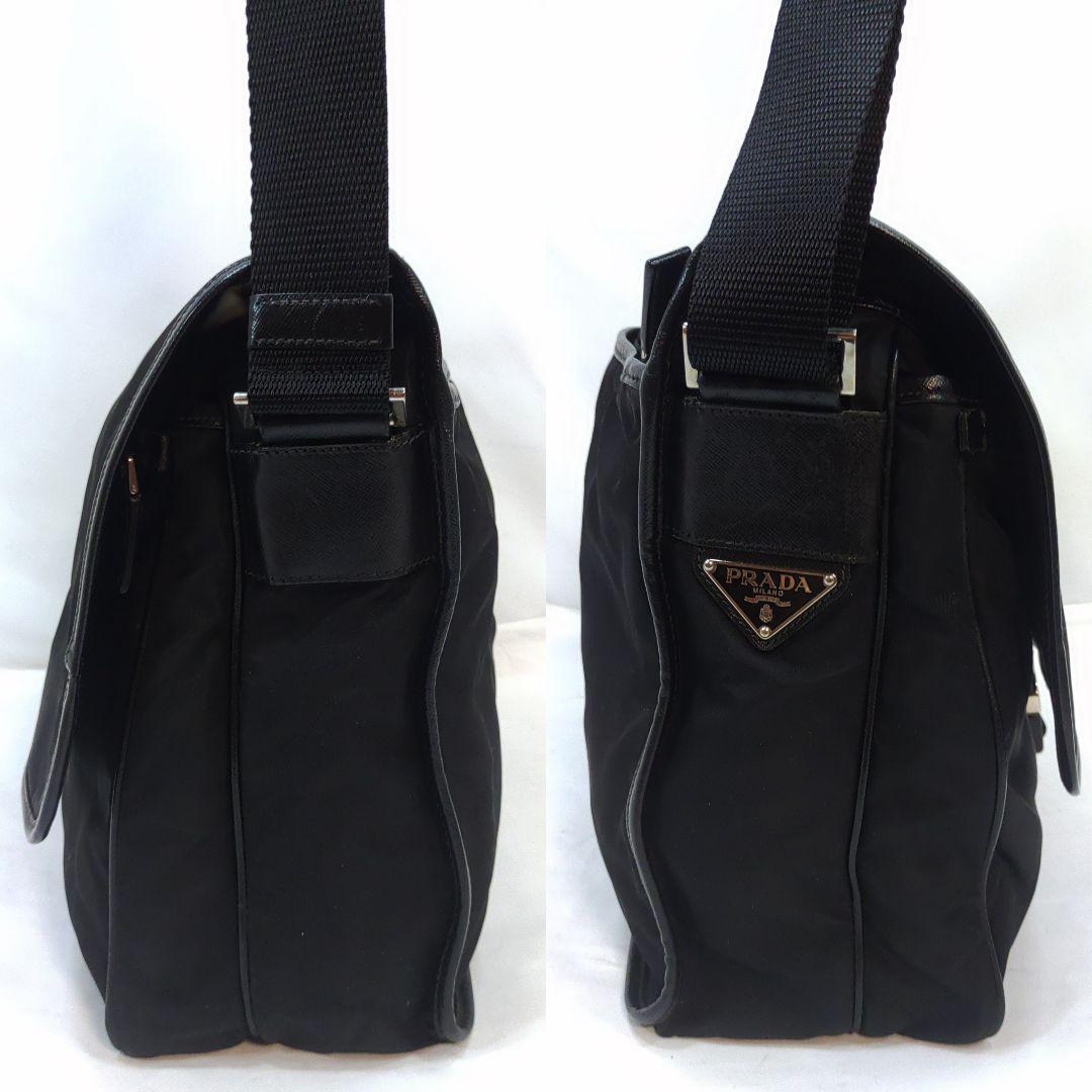 プラダ メッセンジャーバッグ レザー×ナイロン A4可 黒